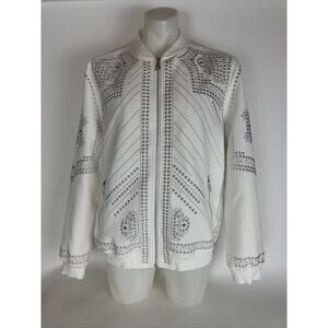 Barabas Men's Studded Design Bomber Jacket Size XL